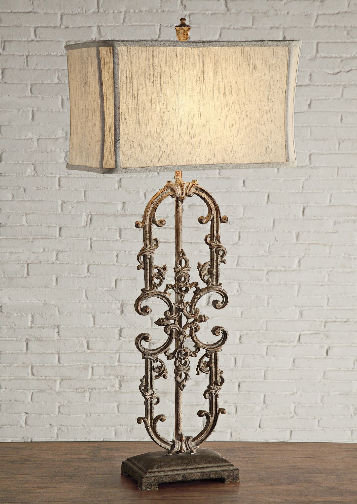 Crestview Collection Madison Antique White Iron Table Lamp