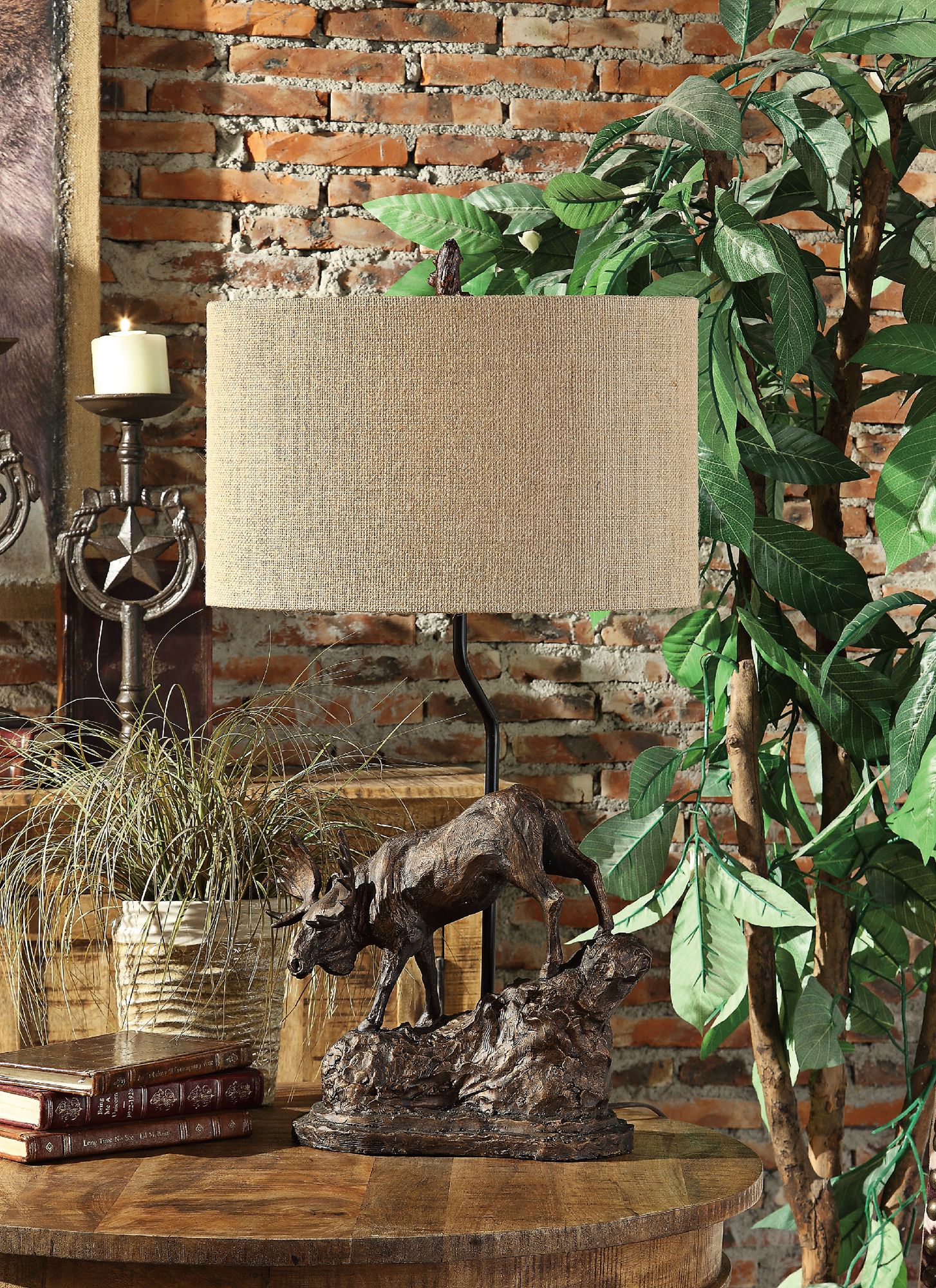 Crestview Collection Moose Antique Bronze Table Lamp