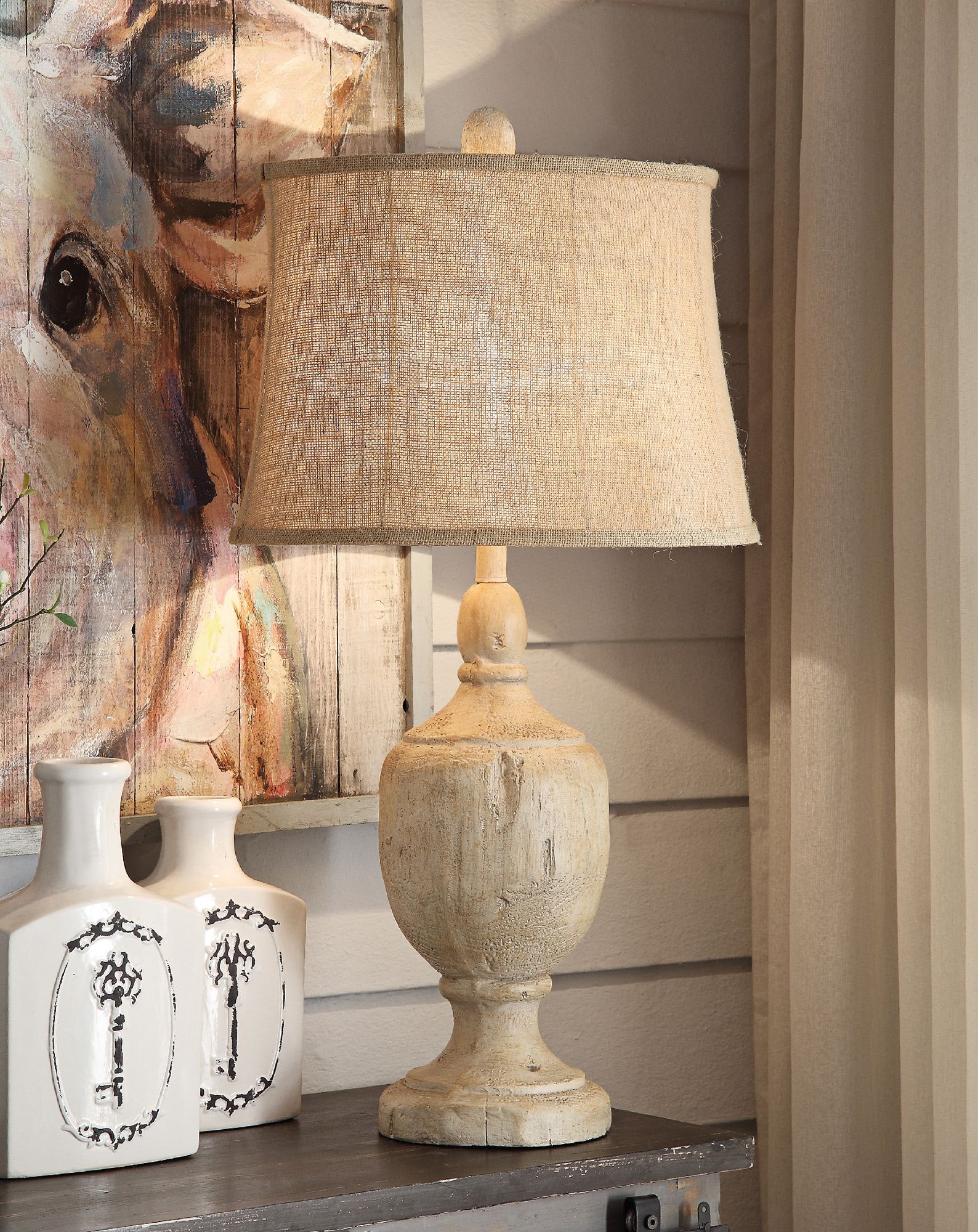 Crestview Collection Carson Bleached Wood Table Lamp