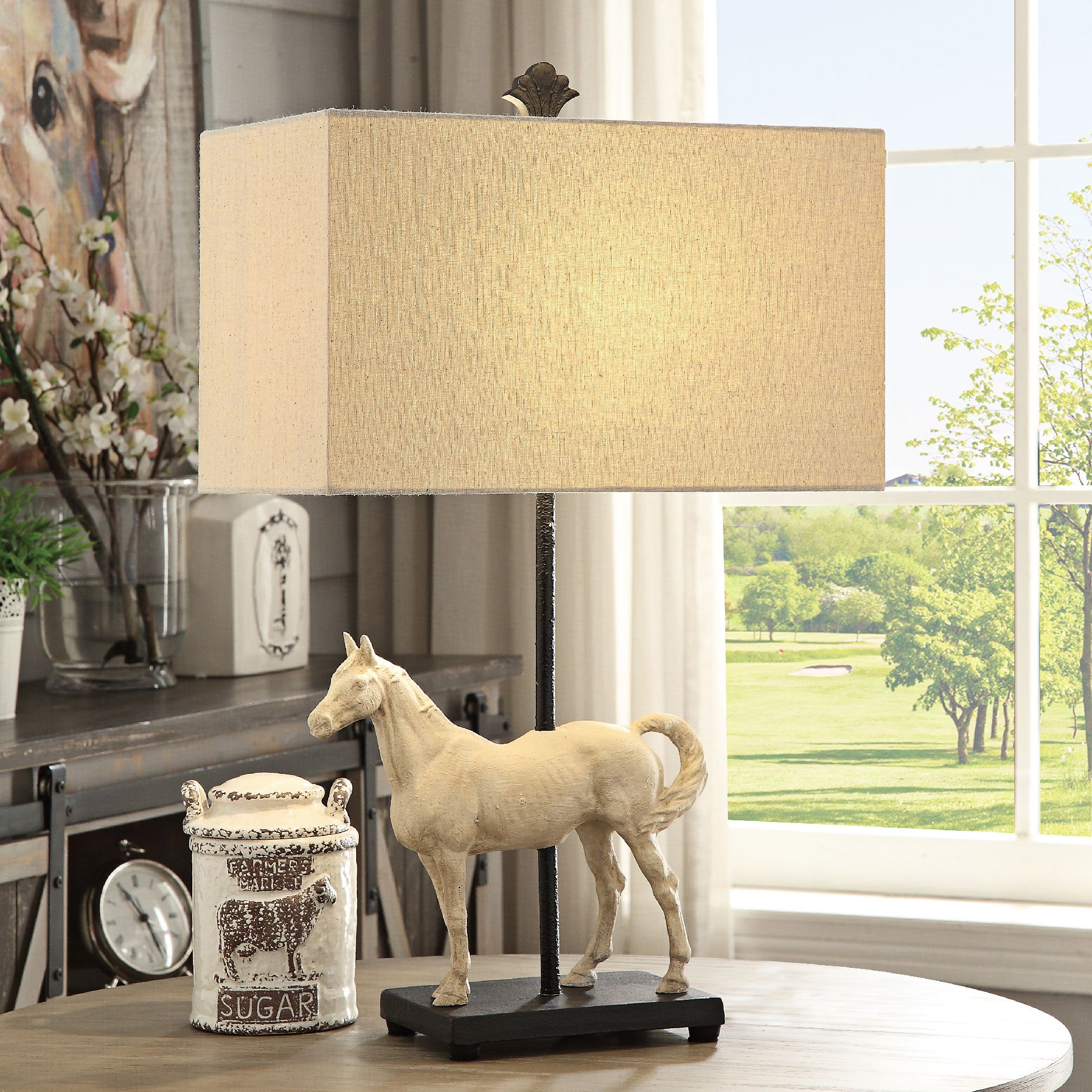 Chase Bleached White and Black Table Lamp