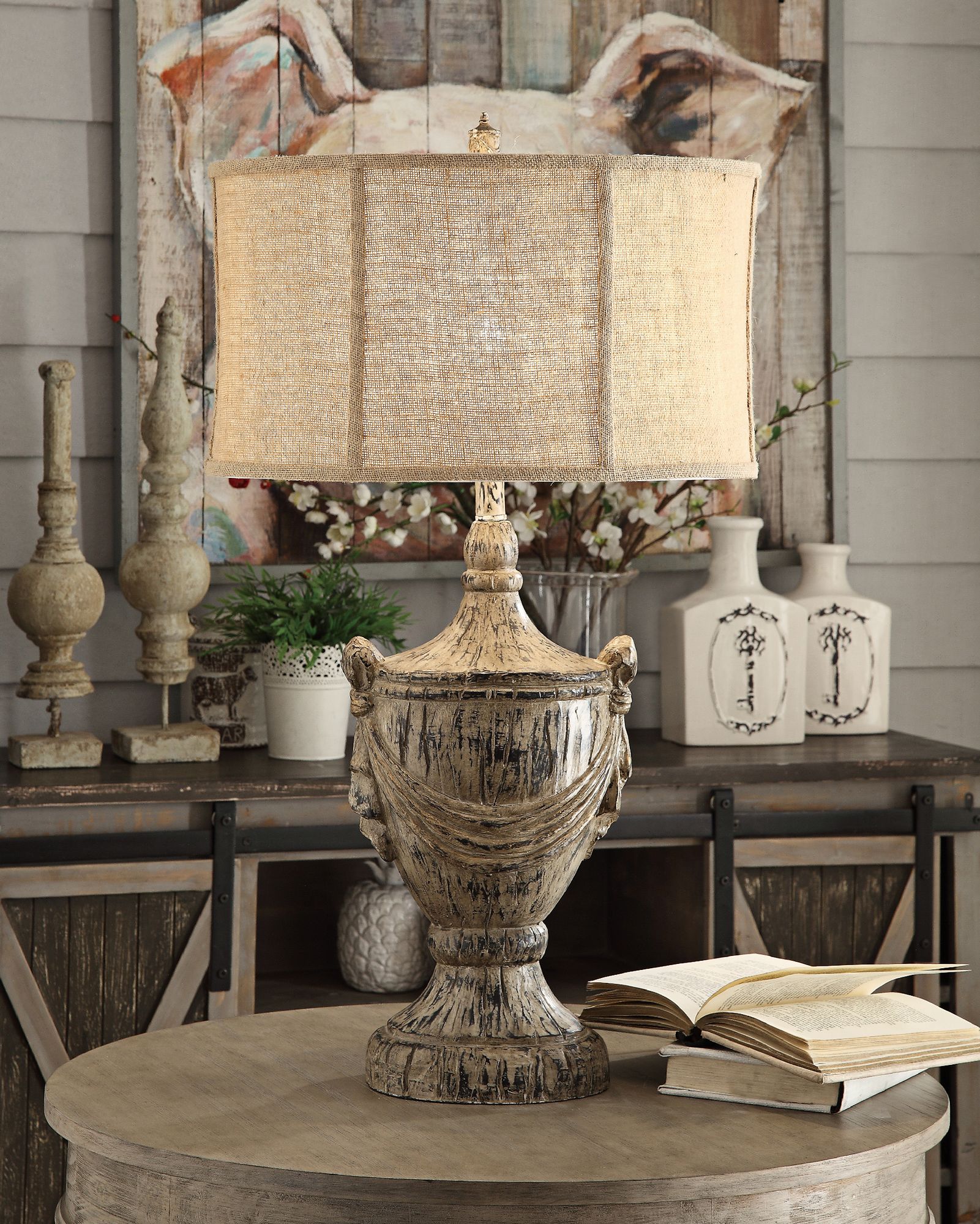 Crestview Collection Jameson Bony Wood Table Lamp