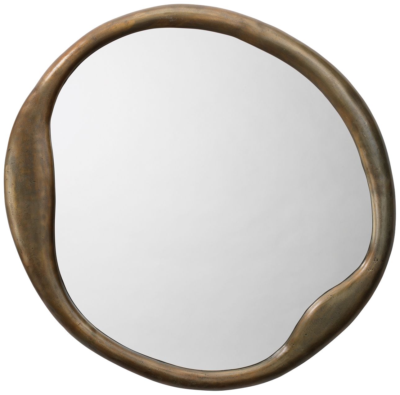 Jamie Young Organic Antique Brass 36" Round Wall Mirror