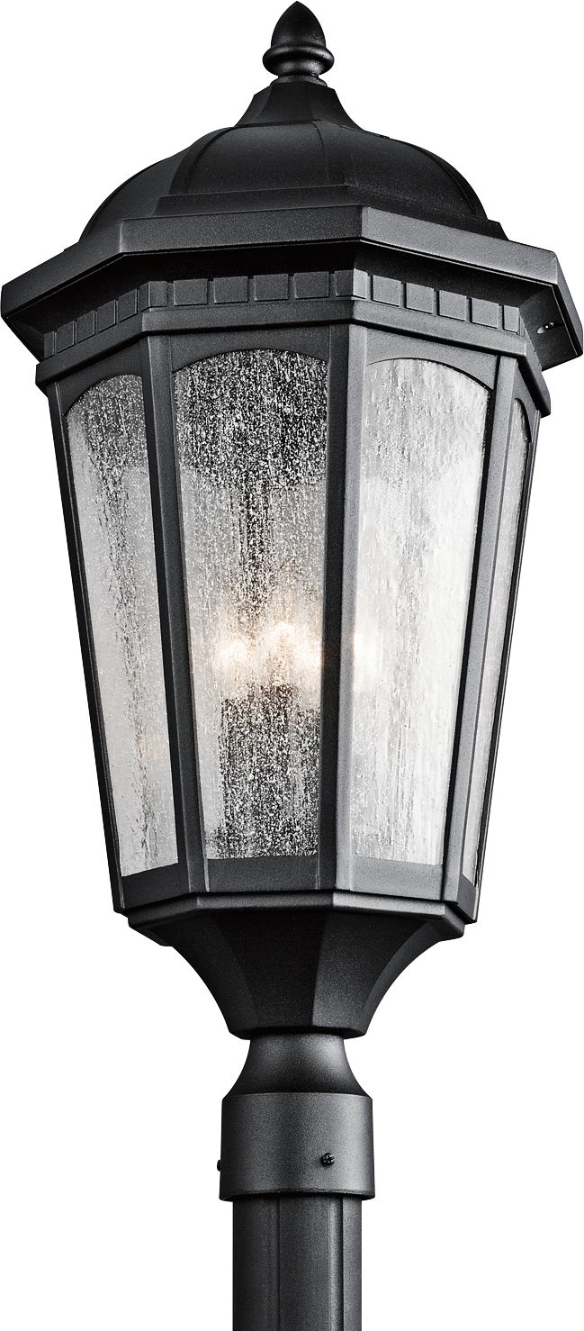Kichler Courtyard 27" High Black Outdoor Post Light 3C030 Lamps Plus