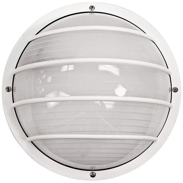Wave Nautical Round White Outdoor Ceiling Or Wall Light