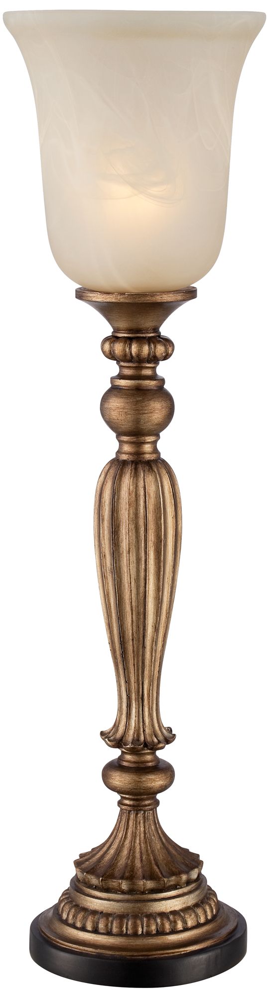 Fluted Column 27 3/4" High Console Lamp with Alabaster Glass 3F201