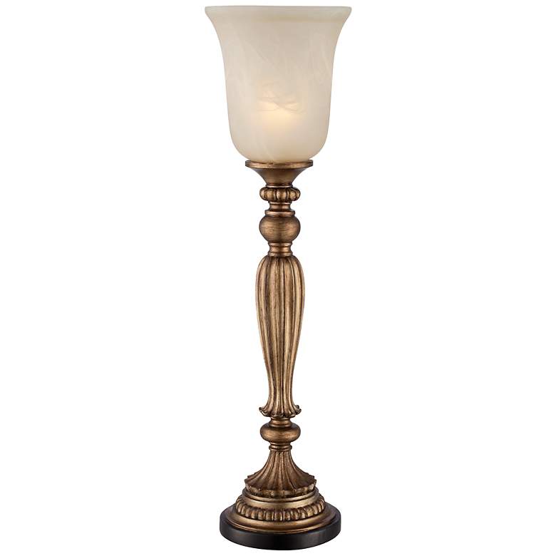 Fluted Column 27 3/4&quot; High Console Lamp with Alabaster Glass