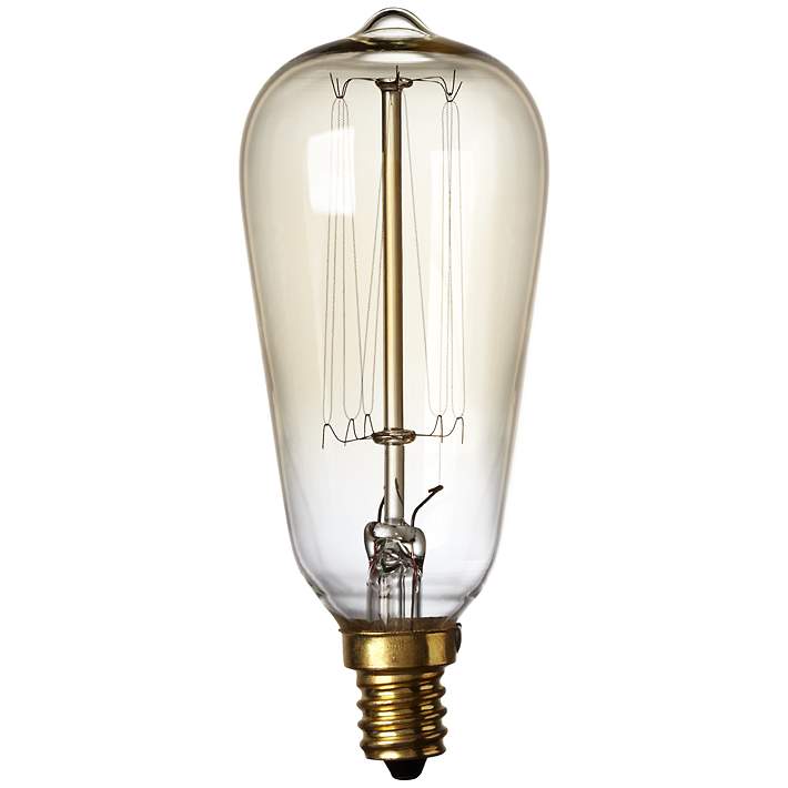 Nostalgic 40 Watt Candelabra Base, 40w Chandelier Light Bulbs