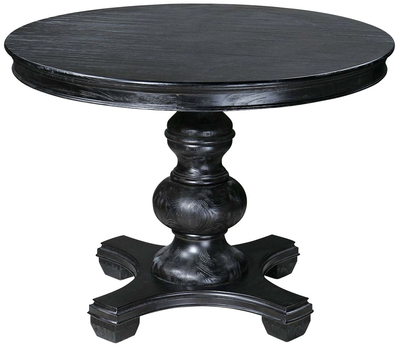Uttermost Brynmore 42" Wide Round Black Wood Table