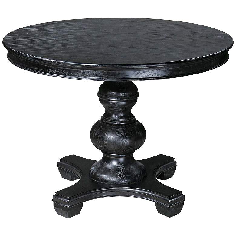 Uttermost Brynmore 42&quot; Wide Round Black Wood Table