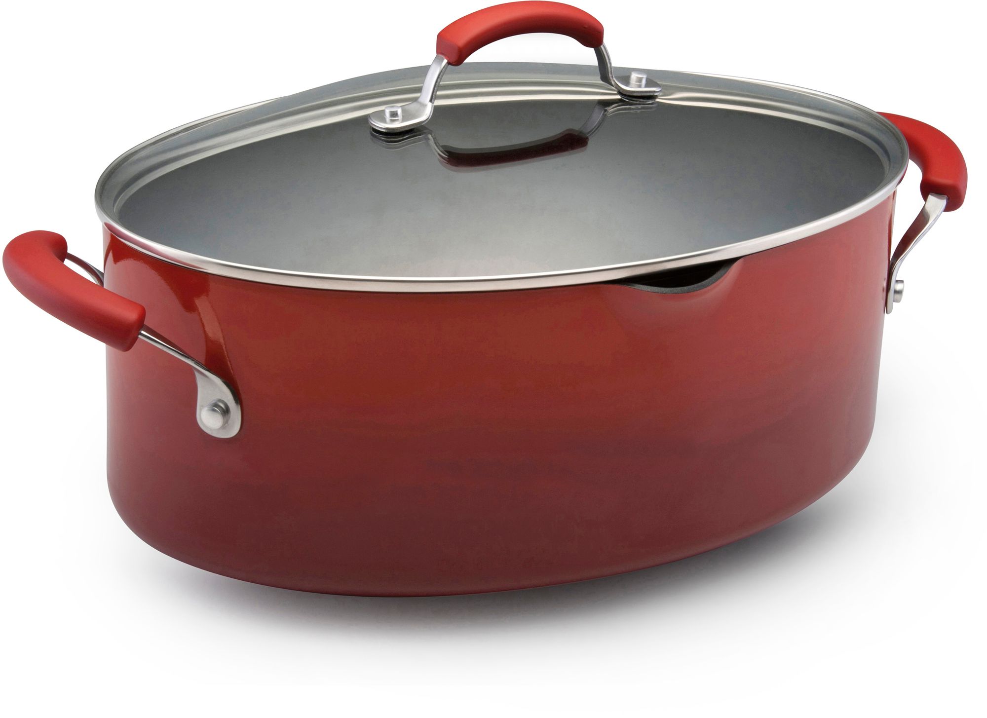 Rachael Ray Red 8-Quart Covered Enamel Pasta Pot