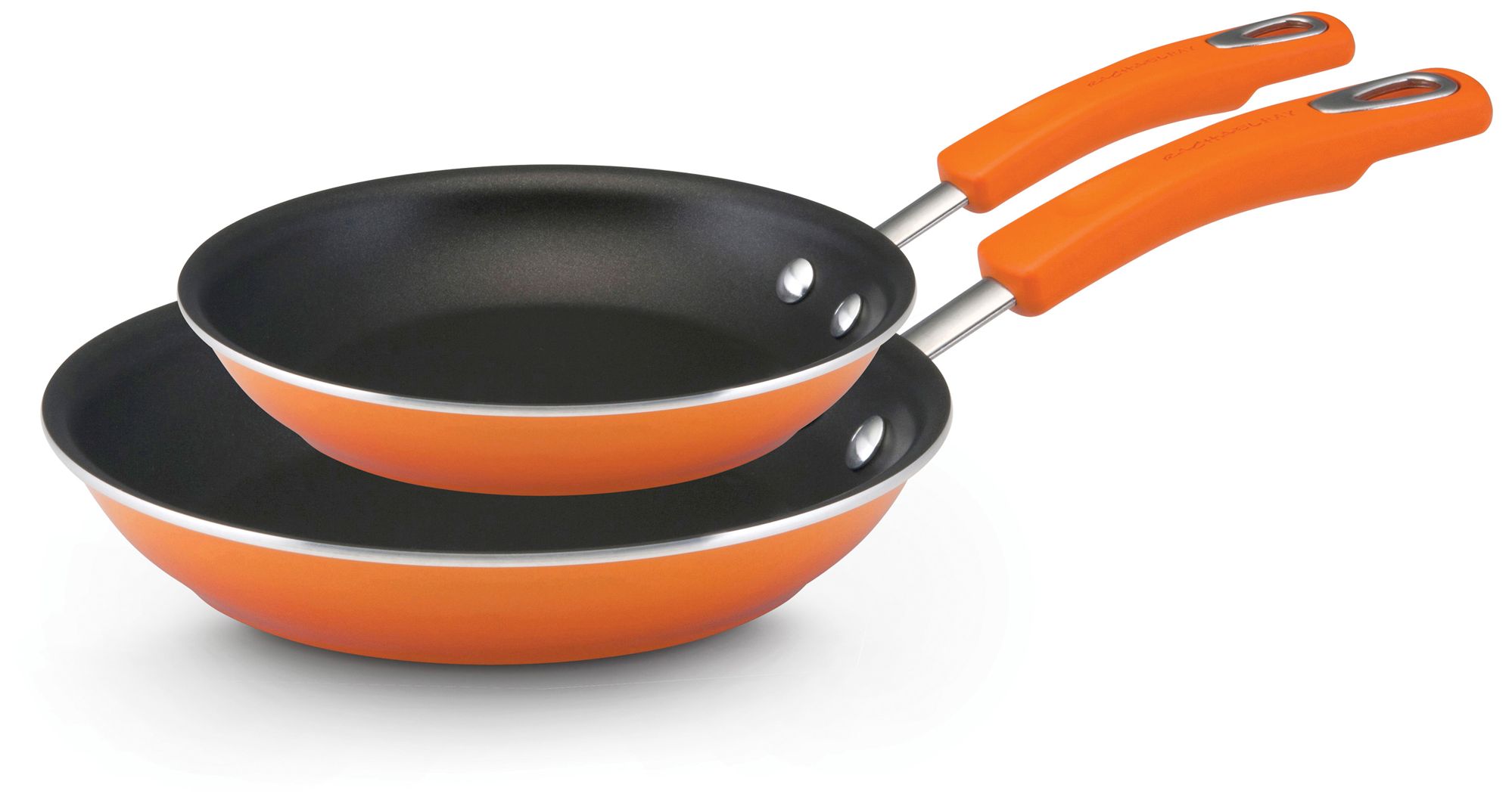 Rachael Ray Orange 2-Piece Hard Enamel Skillet Set