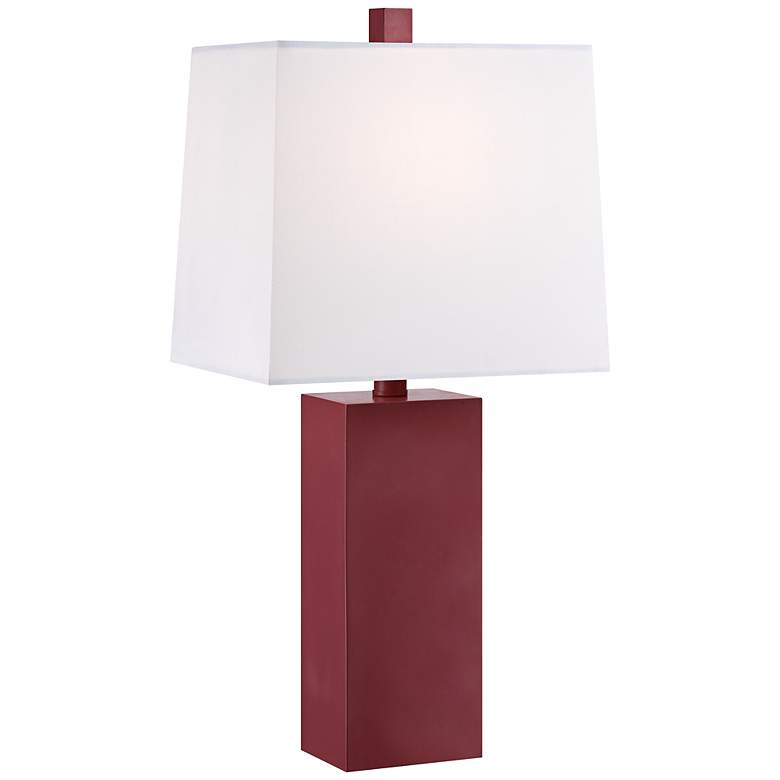 Darryl Red Rectangular Small Modern Table Lamp