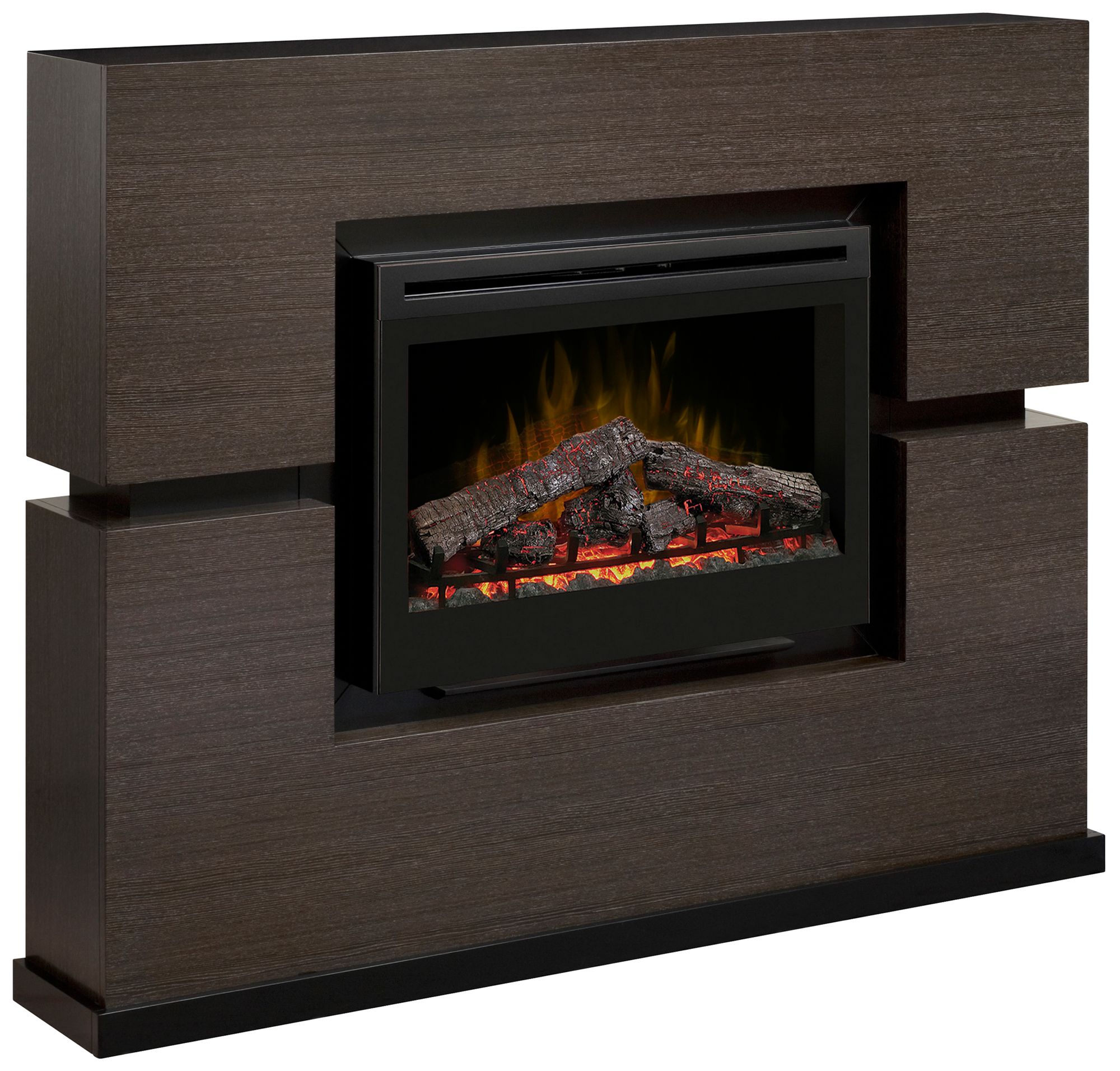 Linwood Gray Rift Modern Indoor Electric Fireplace