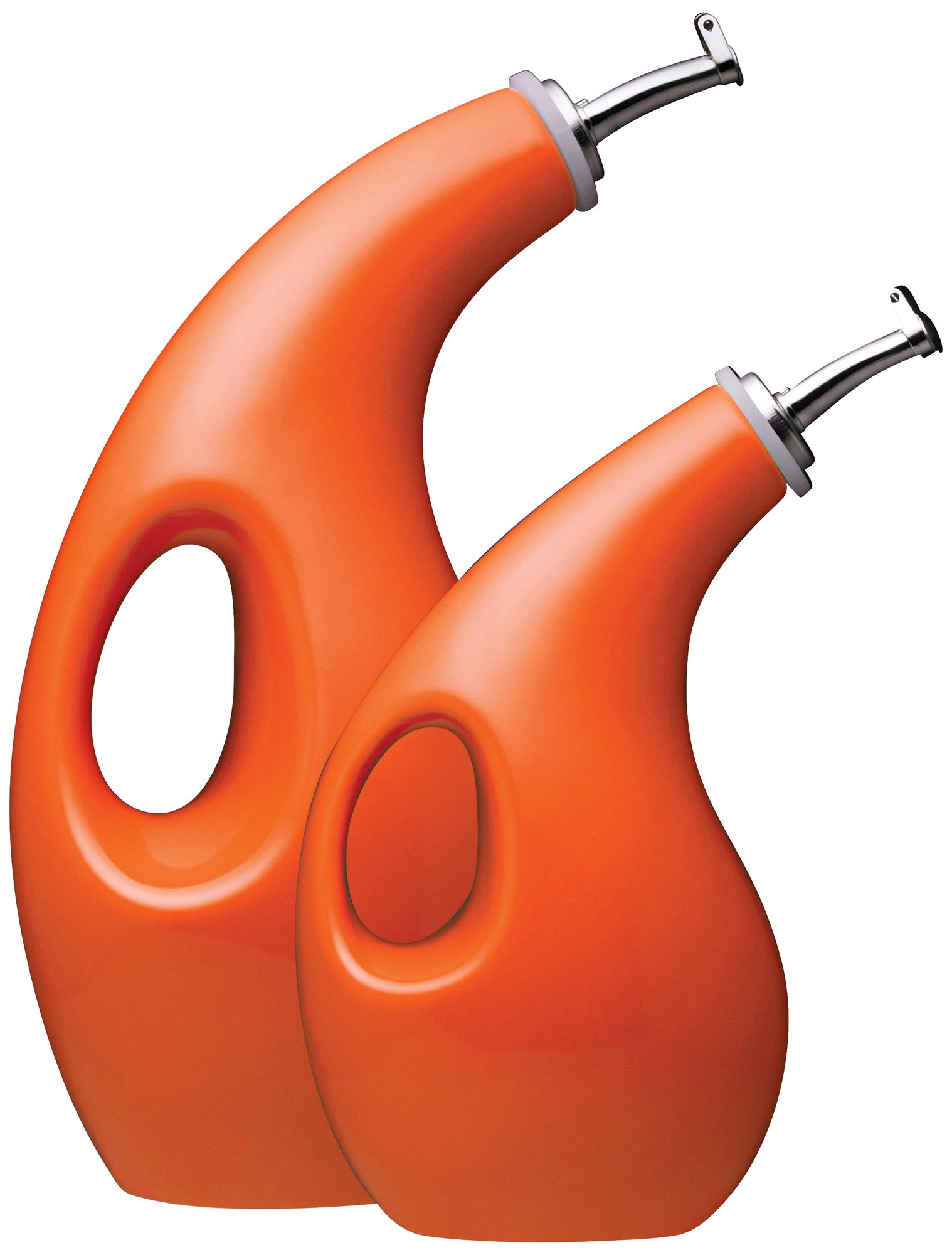 Rachael Ray Serveware Orange EVOO and Vinegar Cruet Bottles