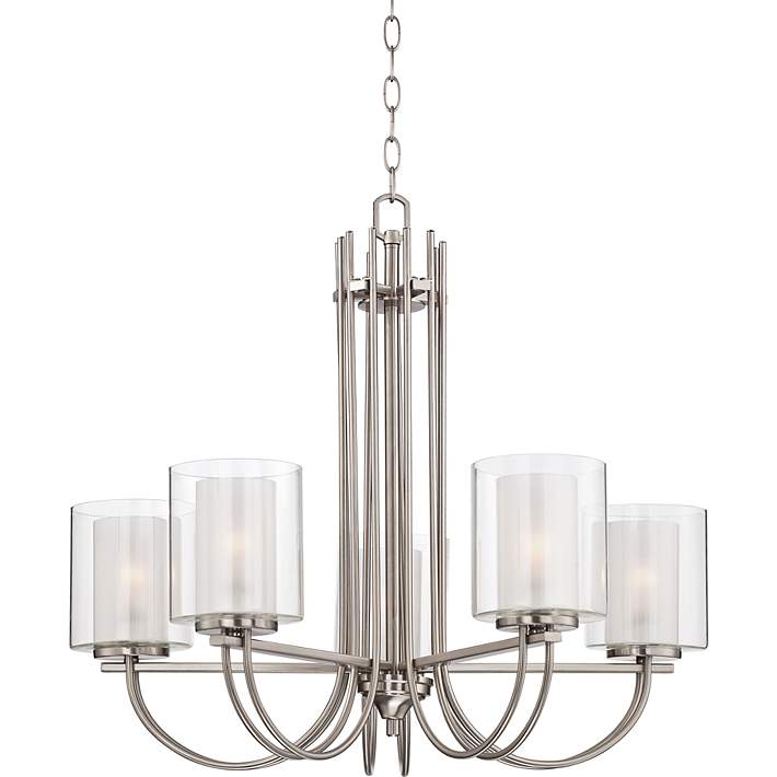 Possini Euro Melody 26 3 4 Wide, Polished Nickel Chandelier Dining