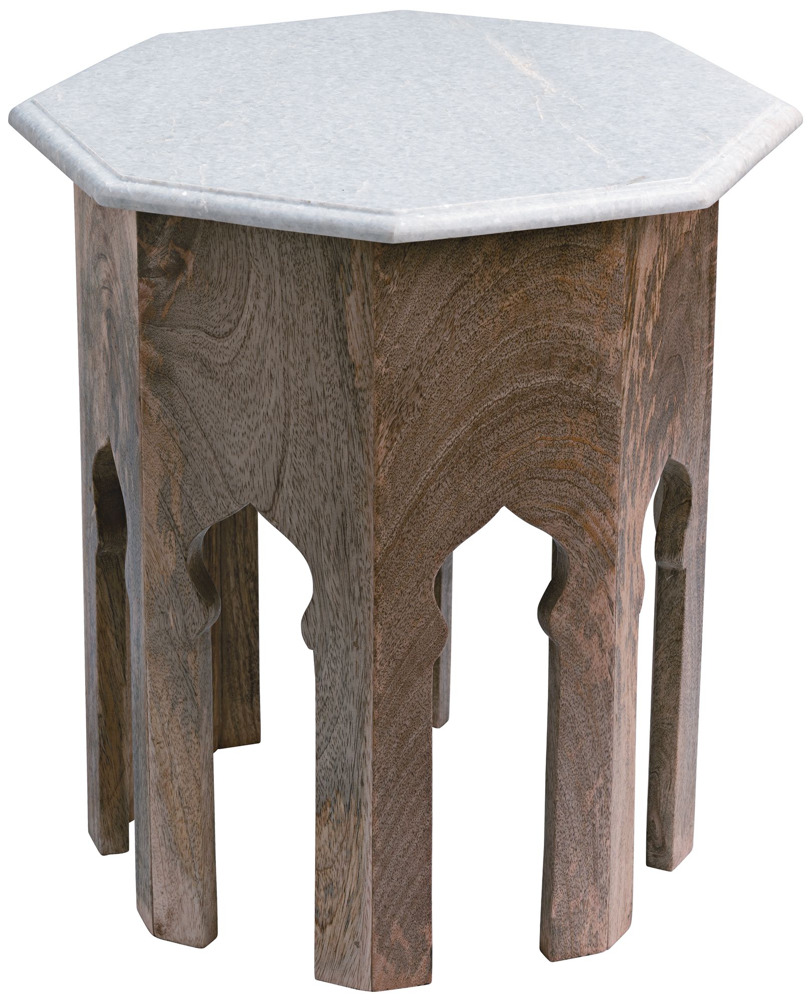 Atlas 18" Wide White Marble Top End Table by Jamie Young 