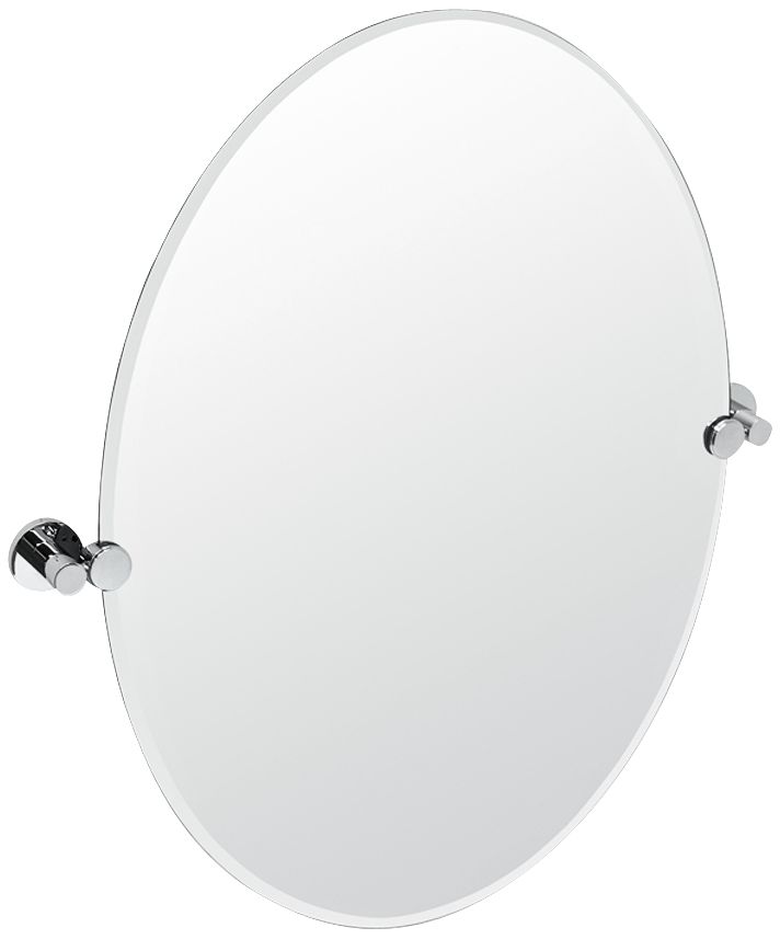 Gatco Channel Chrome 24" x 26 1/2" Oval Wall Mirror
