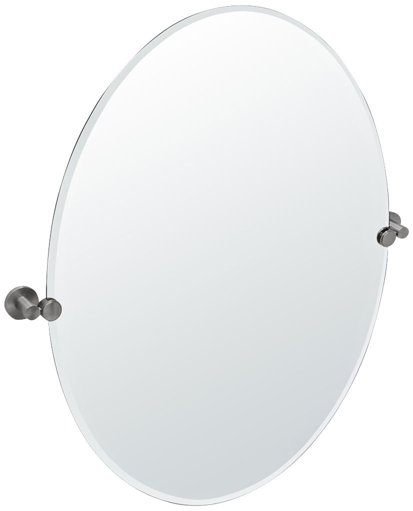 Gatco Channel Large Satin Nickel 28 1/2" x 32" Mirror