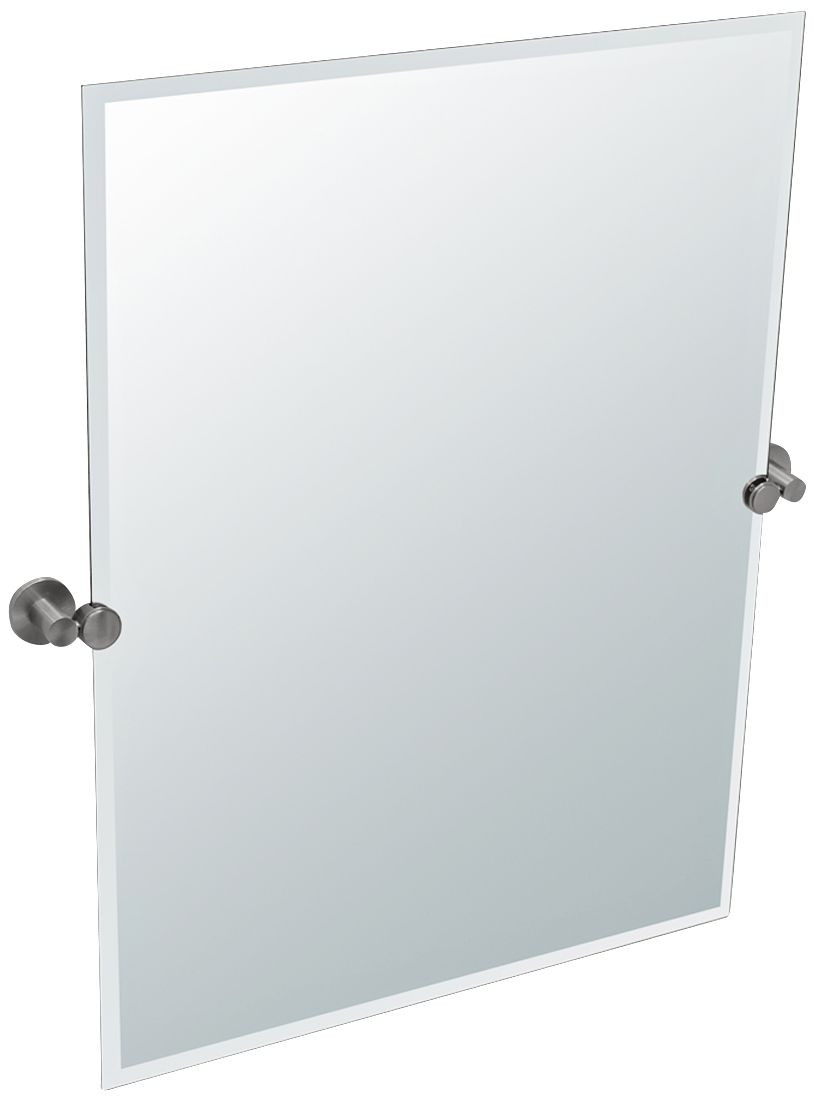 Gatco Channel Satin Nickel 28" x 31 1/2" Wall Mirror