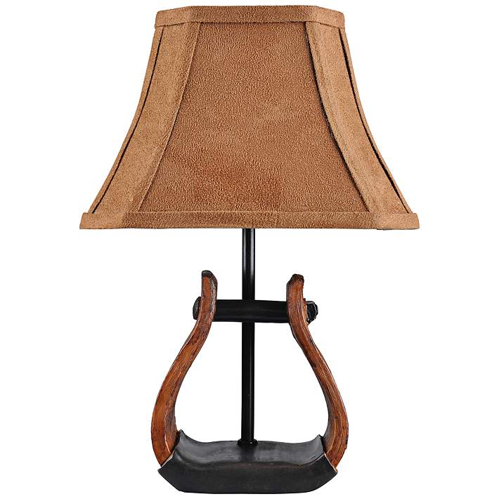 Small Accent Table Lamp, Rustic End Table With Lamp