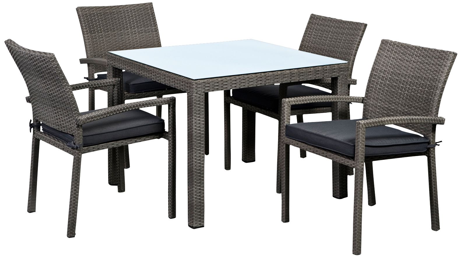 Vicento 5-Piece Gray Wicker Outdoor Dining Set