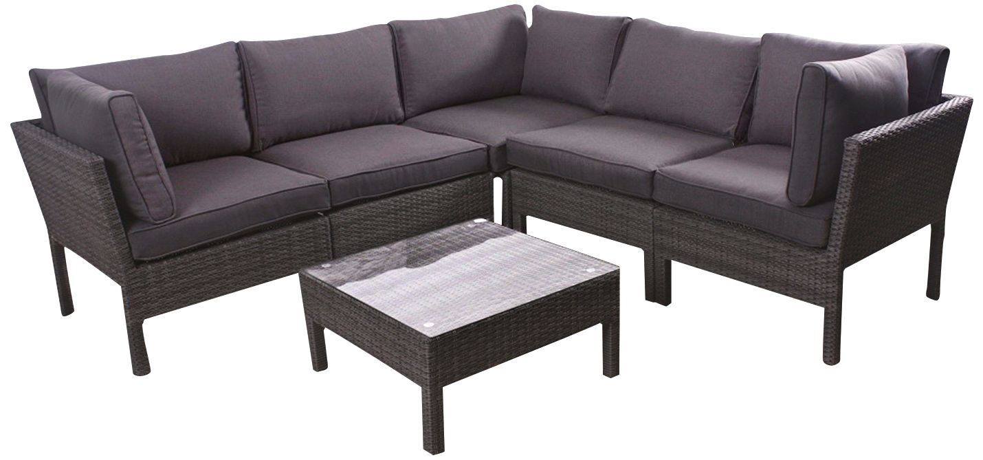 Palito 6-Piece Gray Wicker Outdoor Seating Set