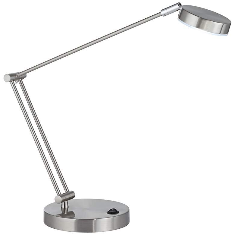 Image 3 Jarrett Satin Nickel Contemporary Adjustable LED Desk Lamp