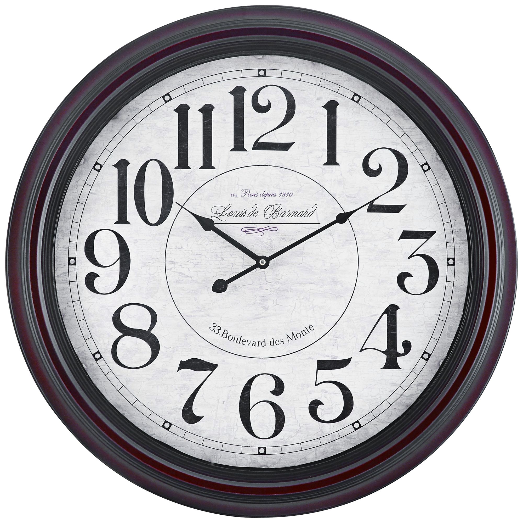 Cooper Classics Calhoun Mahogany 24 1/2" Round Wall Clock
