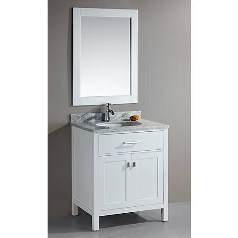 London 30 Quot Wide White Single Sink Vanity Set 3m509