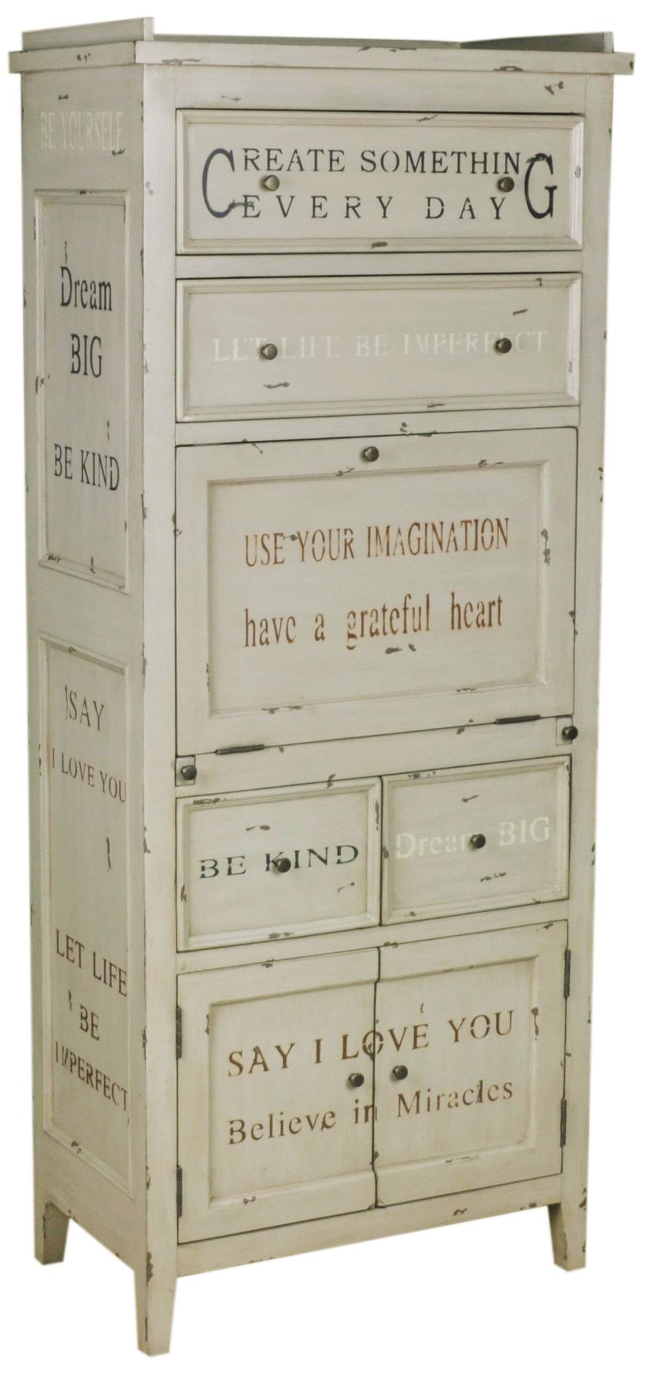 Julianne 64" High Inspirational Accent Cabinet Writing Desk