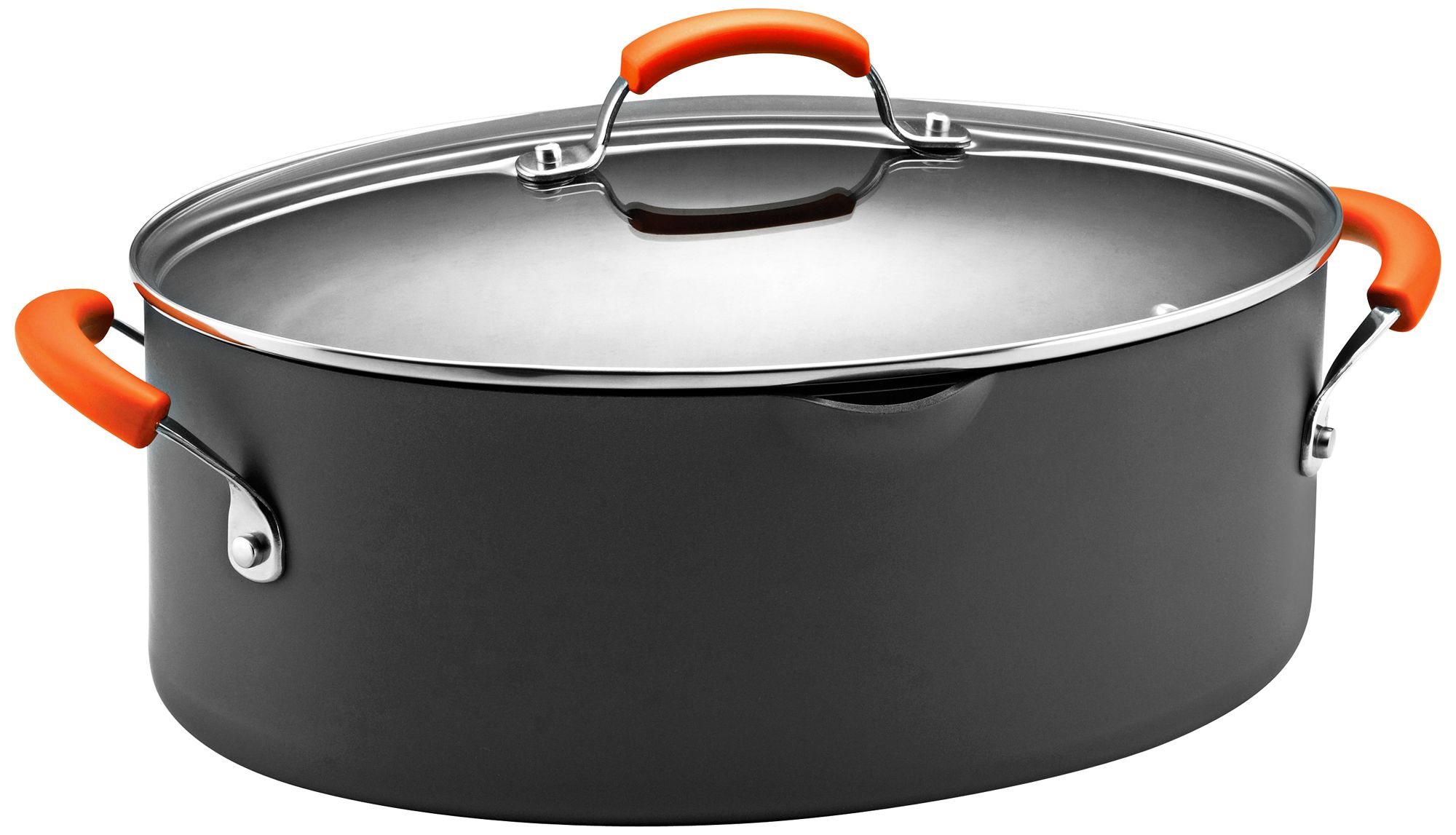 Rachael Ray Orange 8-Quart Hard-Anodized Covered Pot