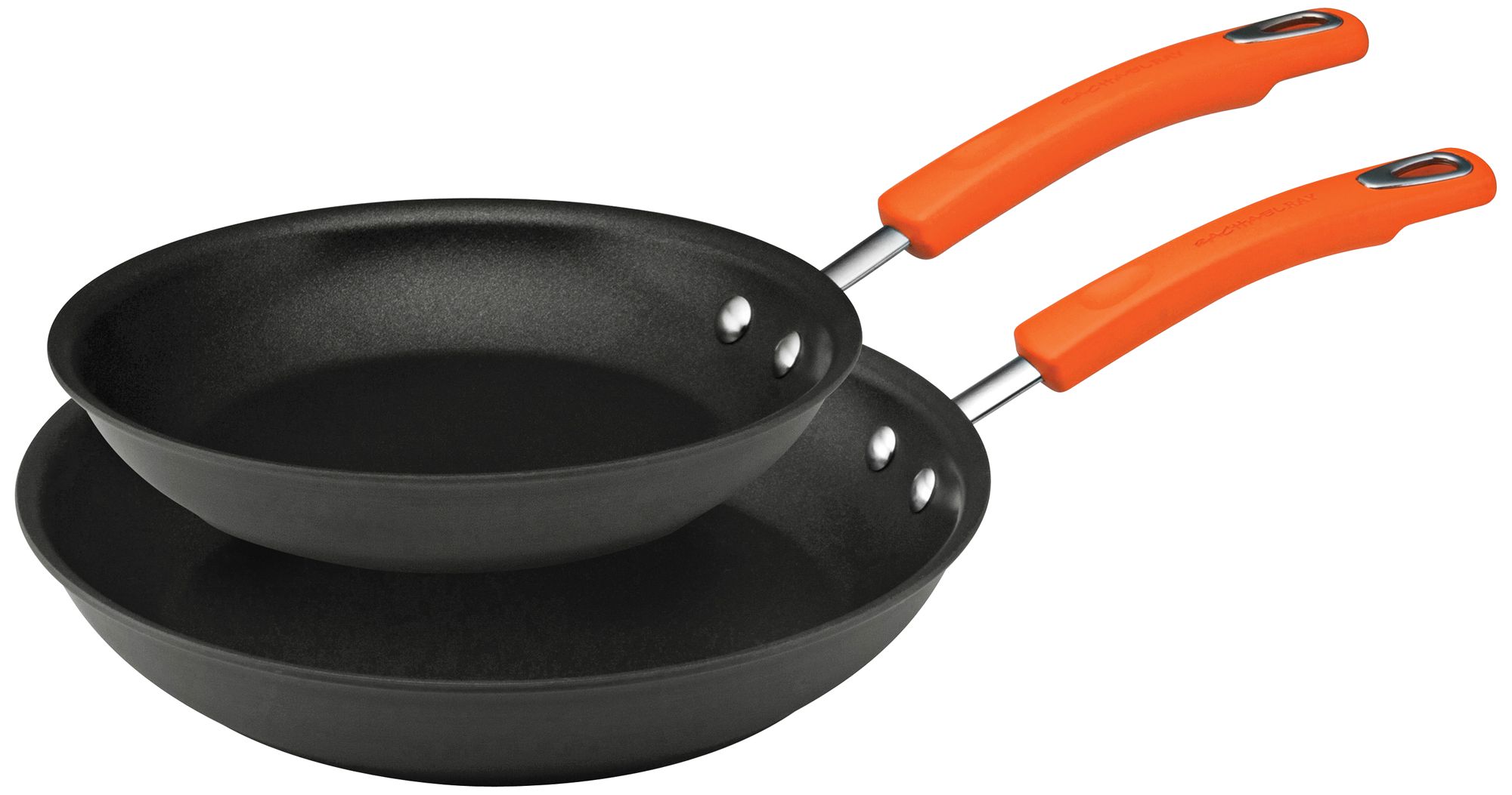 Rachael Ray Orange 2-Piece Hard-Anodized Skillet Set