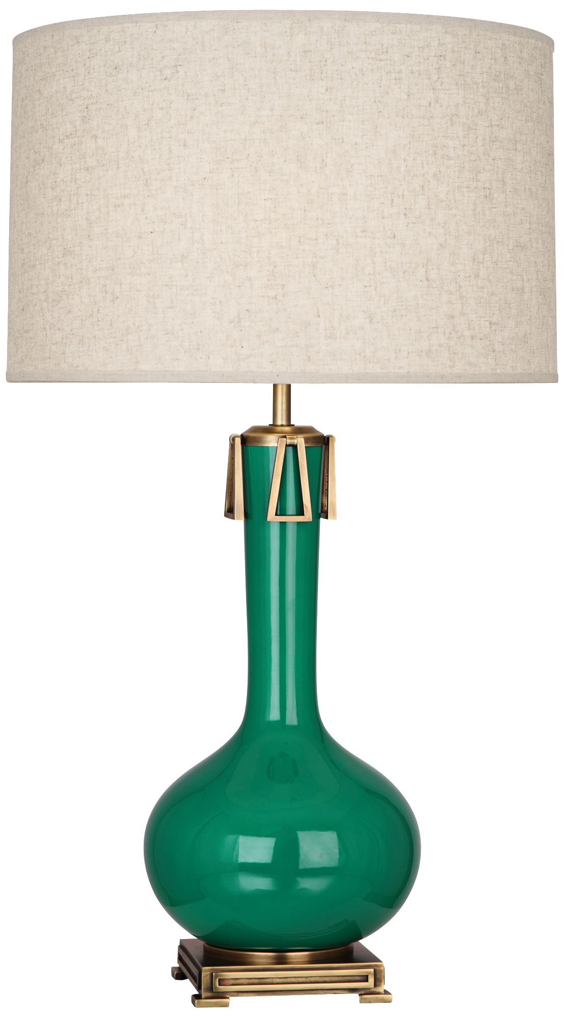 Robert Abbey Athena Glazed Ceramic Emerald Table Lamp 3M907 Lamps Plus