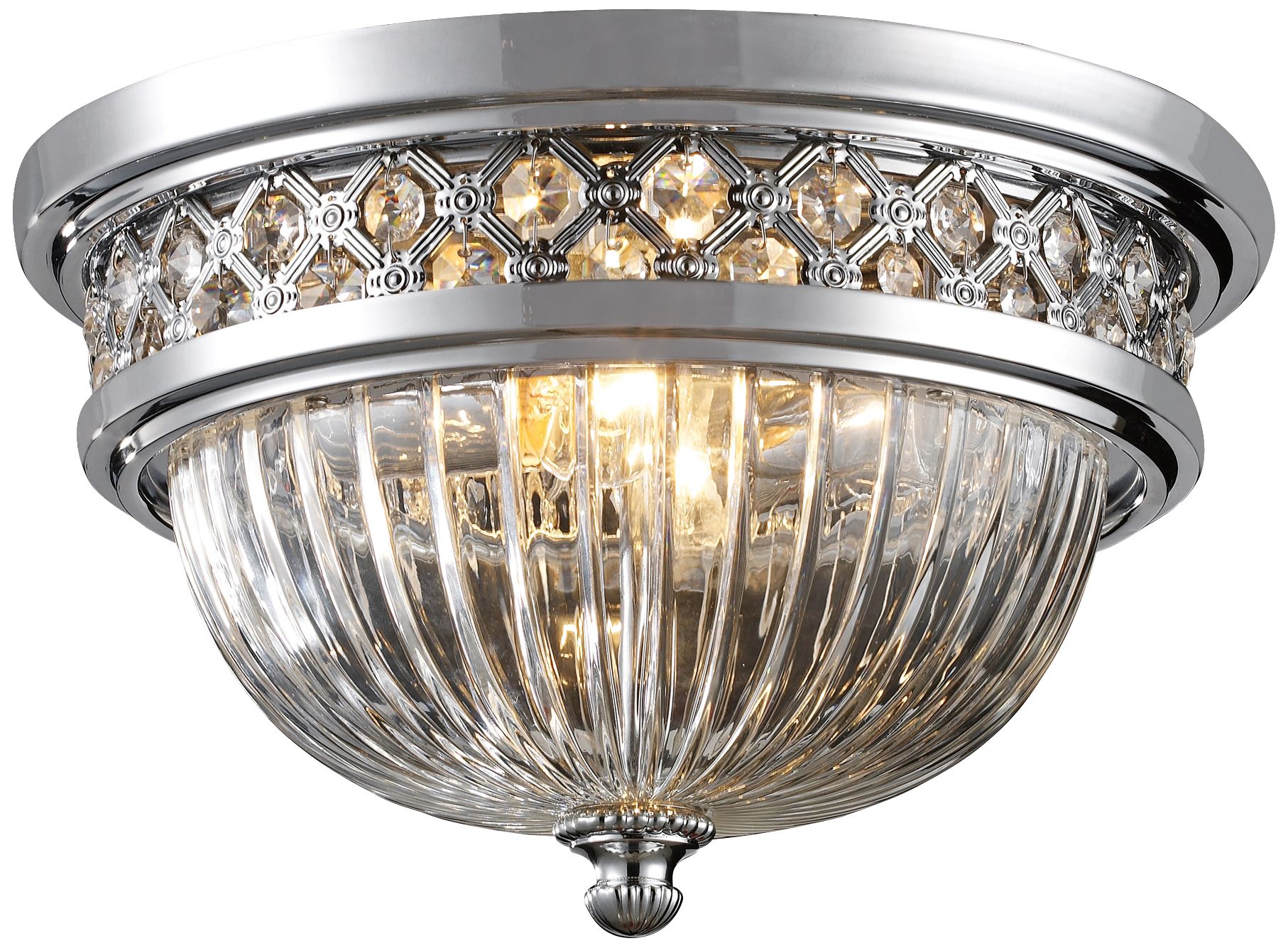 Crystallure 13" Wide Polished Chrome Ceiling Light - #3N179 | Lamps Plus