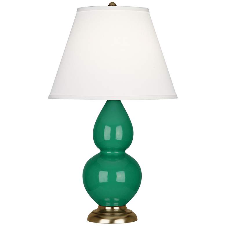 Robert Abbey 22 3/4&quot; Ceramic and Brass Emerald Table Lamp