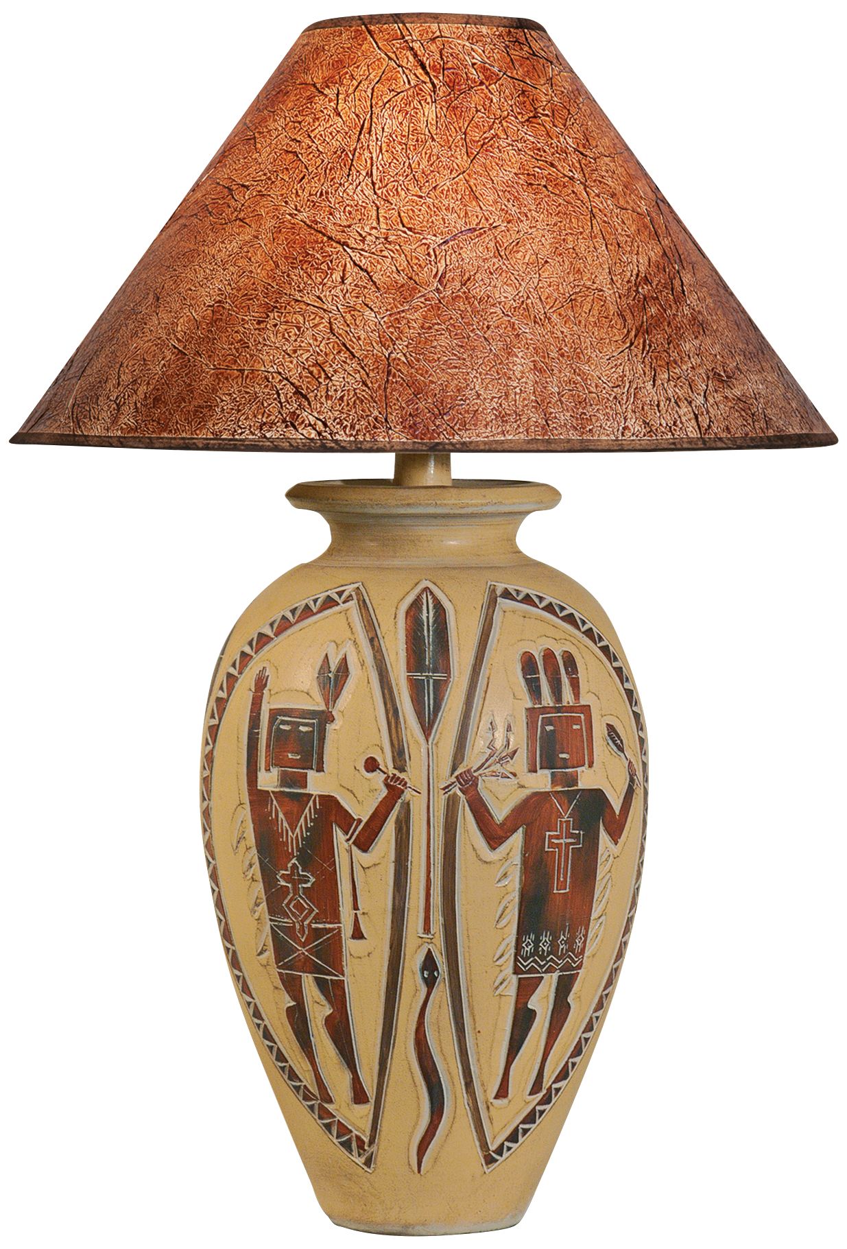 Indian Dance Handcrafted Desert Red Southwest Table Lamp 3N809