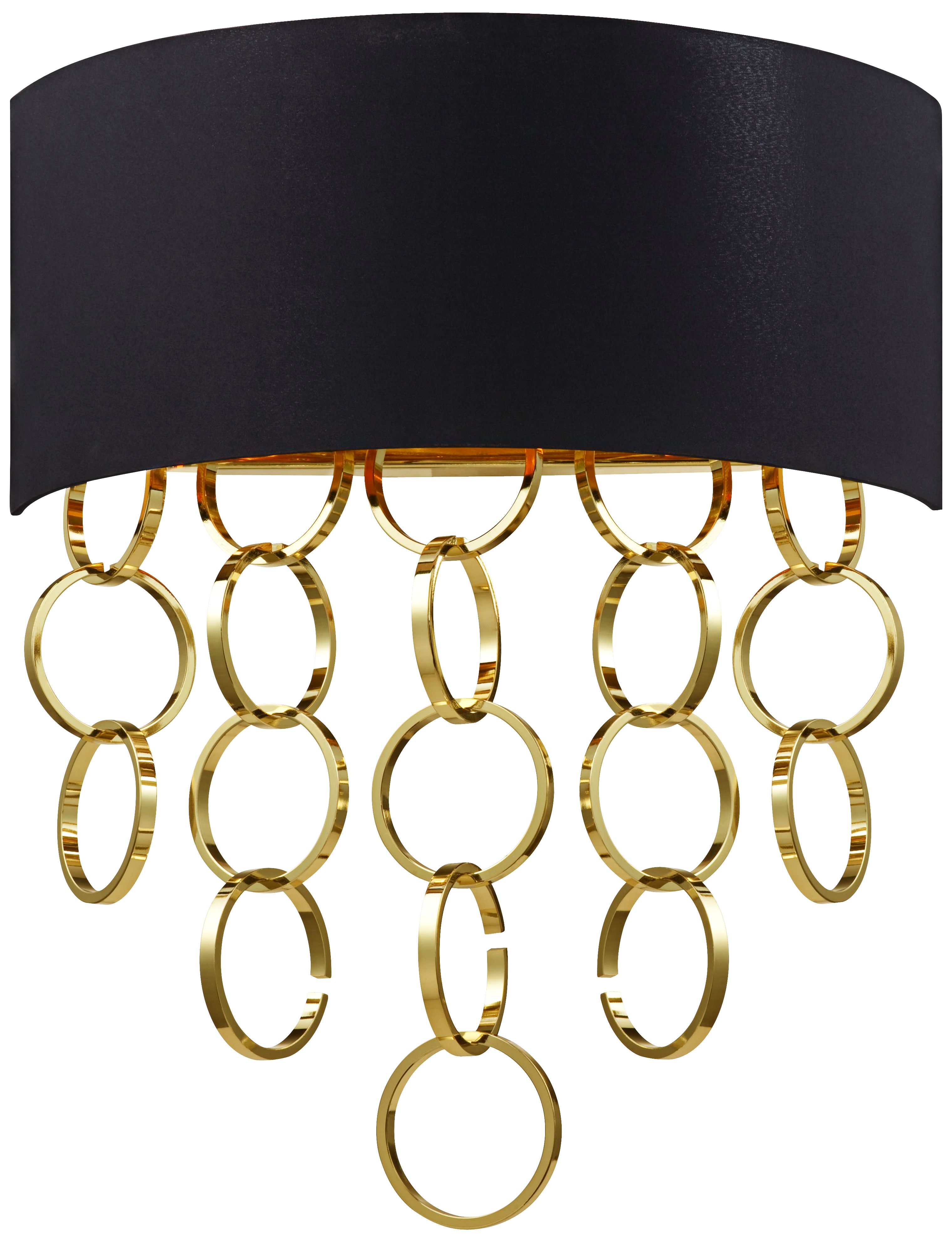 Eurofase Novello 19" High Black Gold Wall Sconce