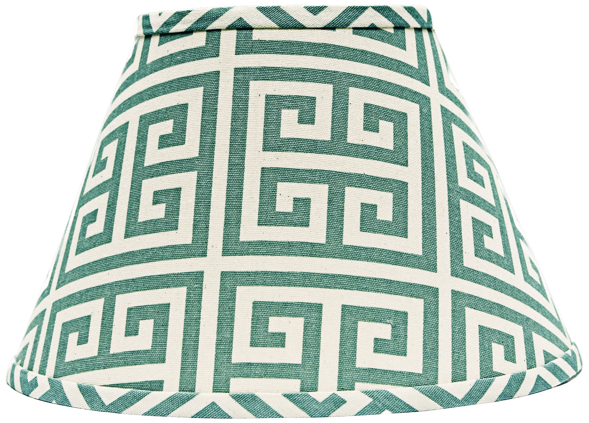 Aqua Greek Key Empire Lamp Shade 8x14x10.25 (Spider)