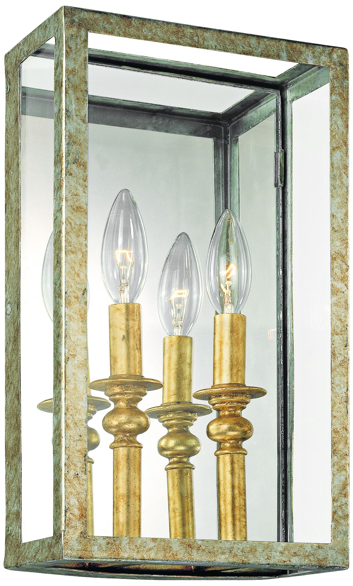 Morgan Collection 14" High Gold Silver Leaf Sconce