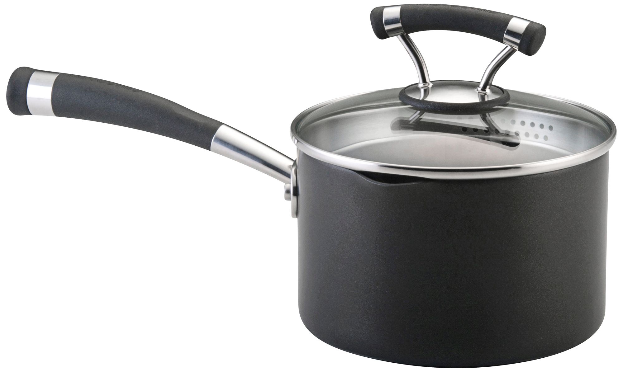 Circulon Contempo Black 2-Quart Straining Saucepan