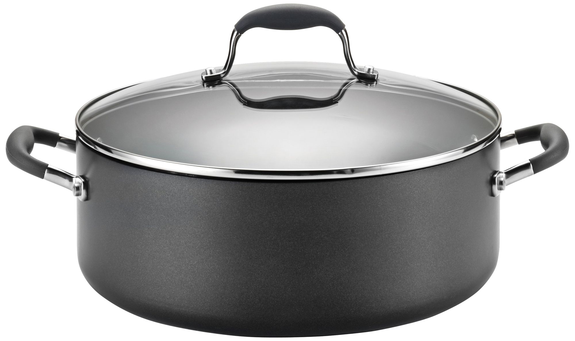 Anolon Advanced Gray 7 1/2-Quart Covered Wide Stockpot