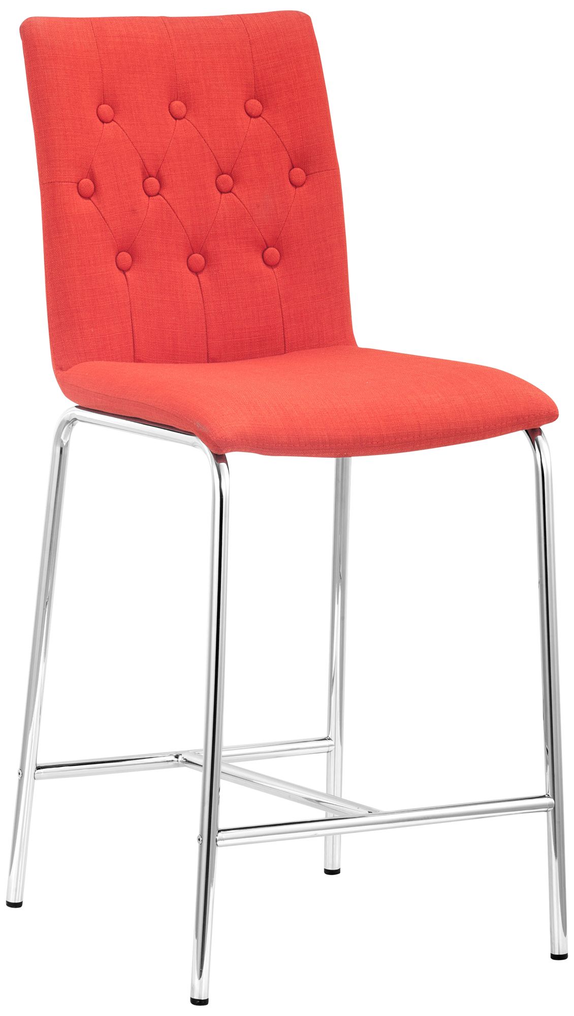 Uppsala 24" Tangerine Fabric Tufted Counter Chairs Set of 2