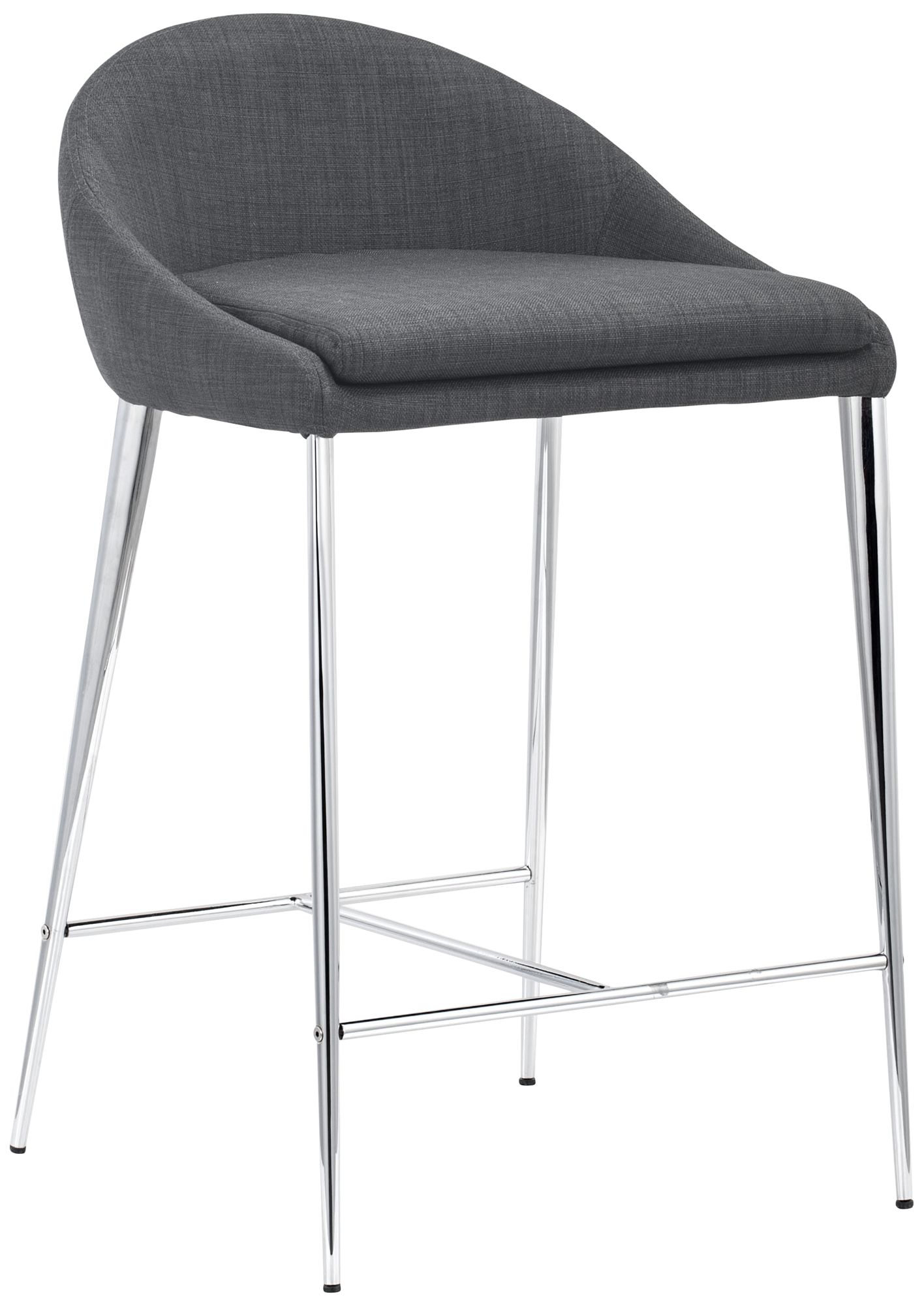 Zuo Reykjavik 24 1/2 Graphite Fabric Counter Chairs Set of 2