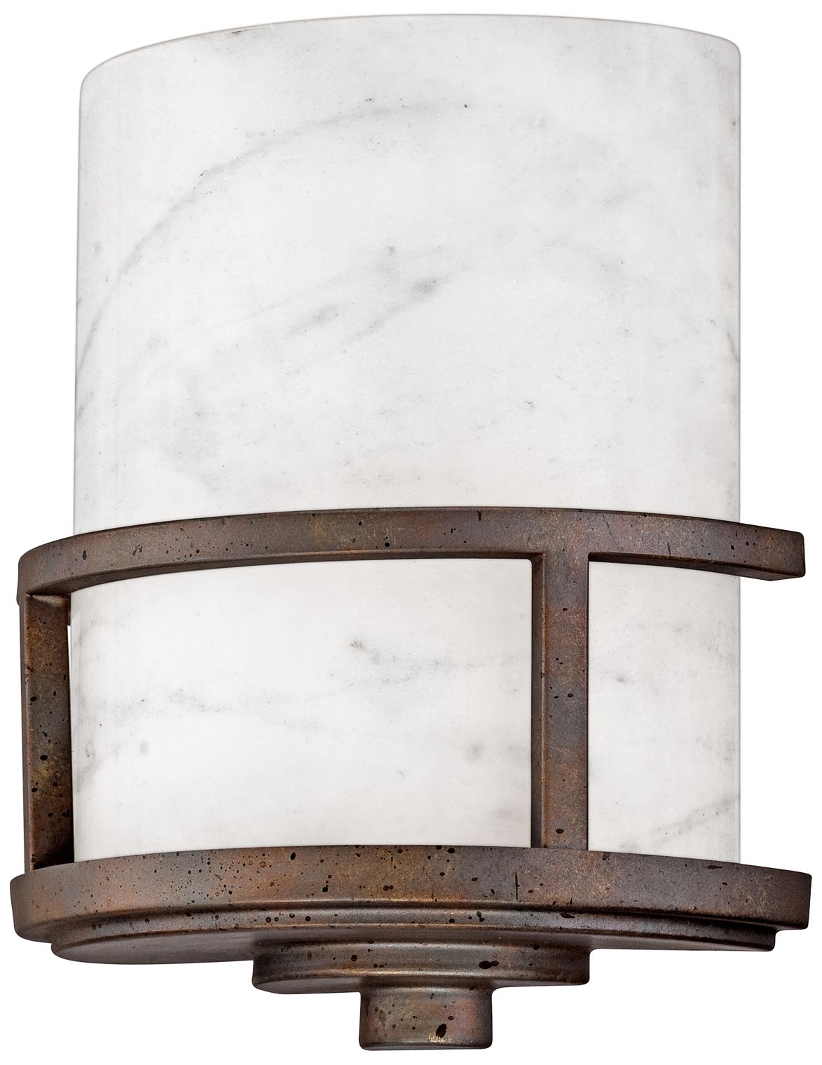 Quoizel Kyle 11" High Brown Iron Gate and White Onyx Wall Sconce