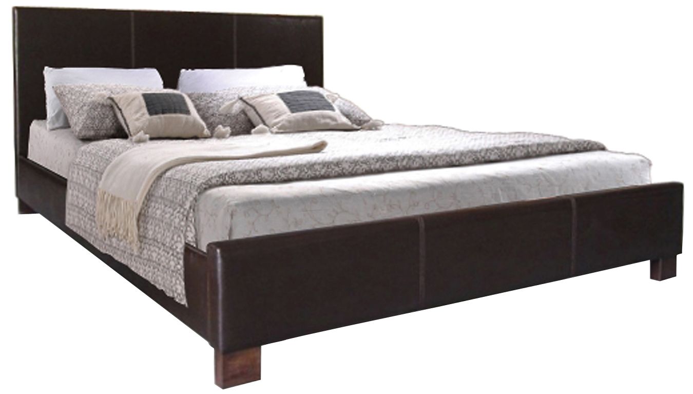 Pless Dark Brown Modern Bed – Sleek Design, Durable Frame