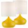 Droplet 14 3/4"H Canary Yellow Modern Accent Lamps Set of 2