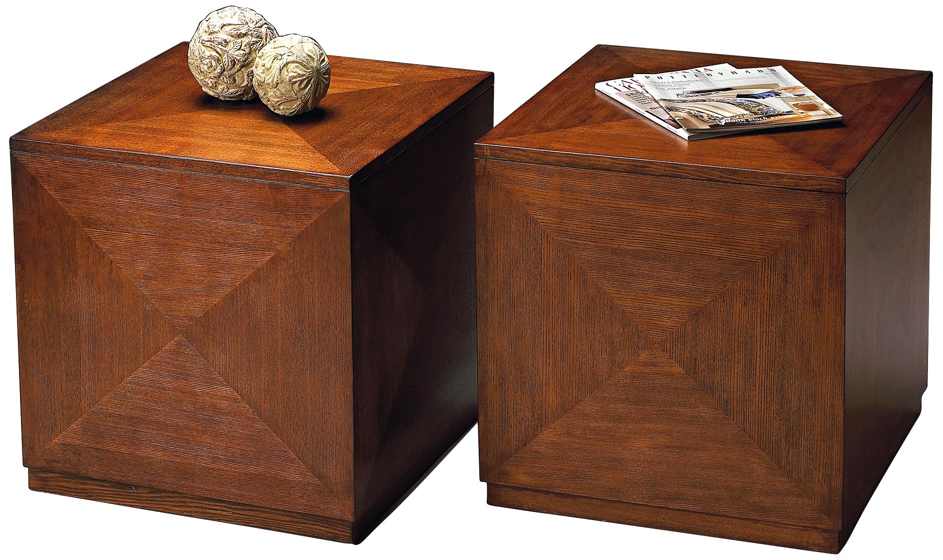 Transitions 20" Wide Chestnut Burl Wood Cube Table 