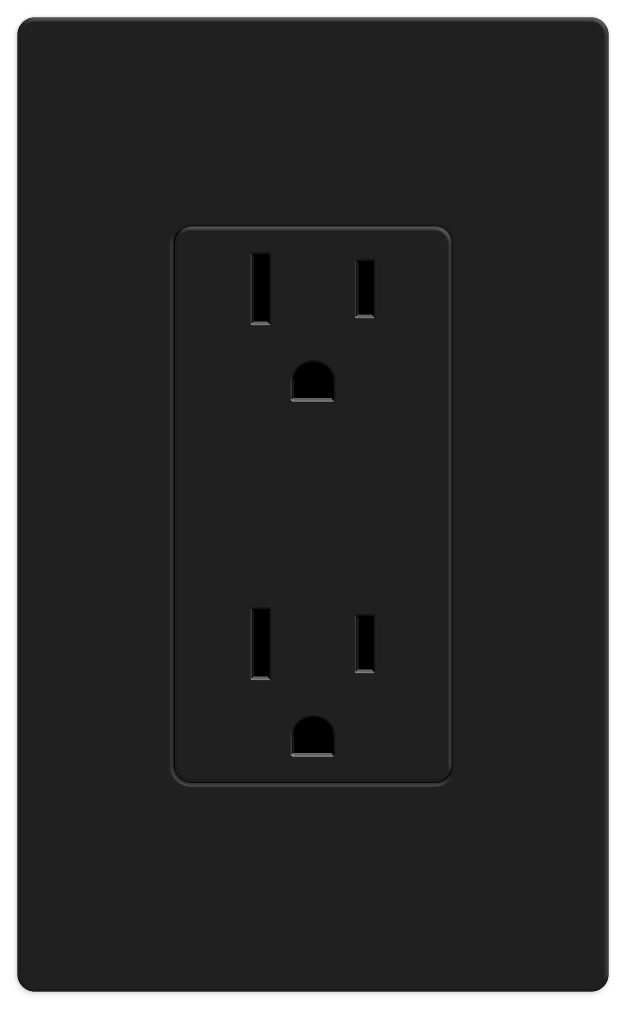 Lutron Claro 15A Receptacle -Black