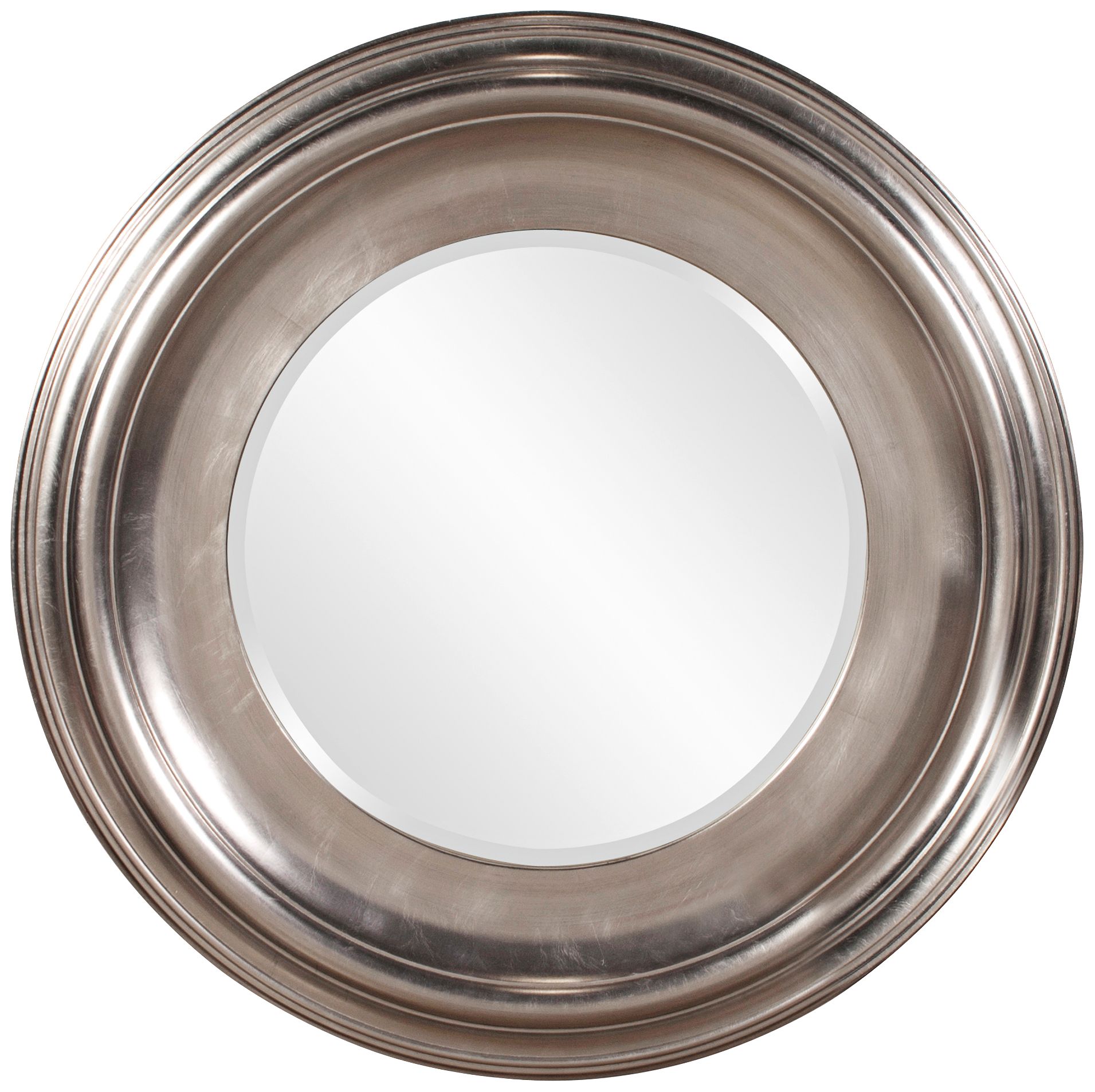 Howard Elliott Christian Silver Leaf 39" Round Wall Mirror