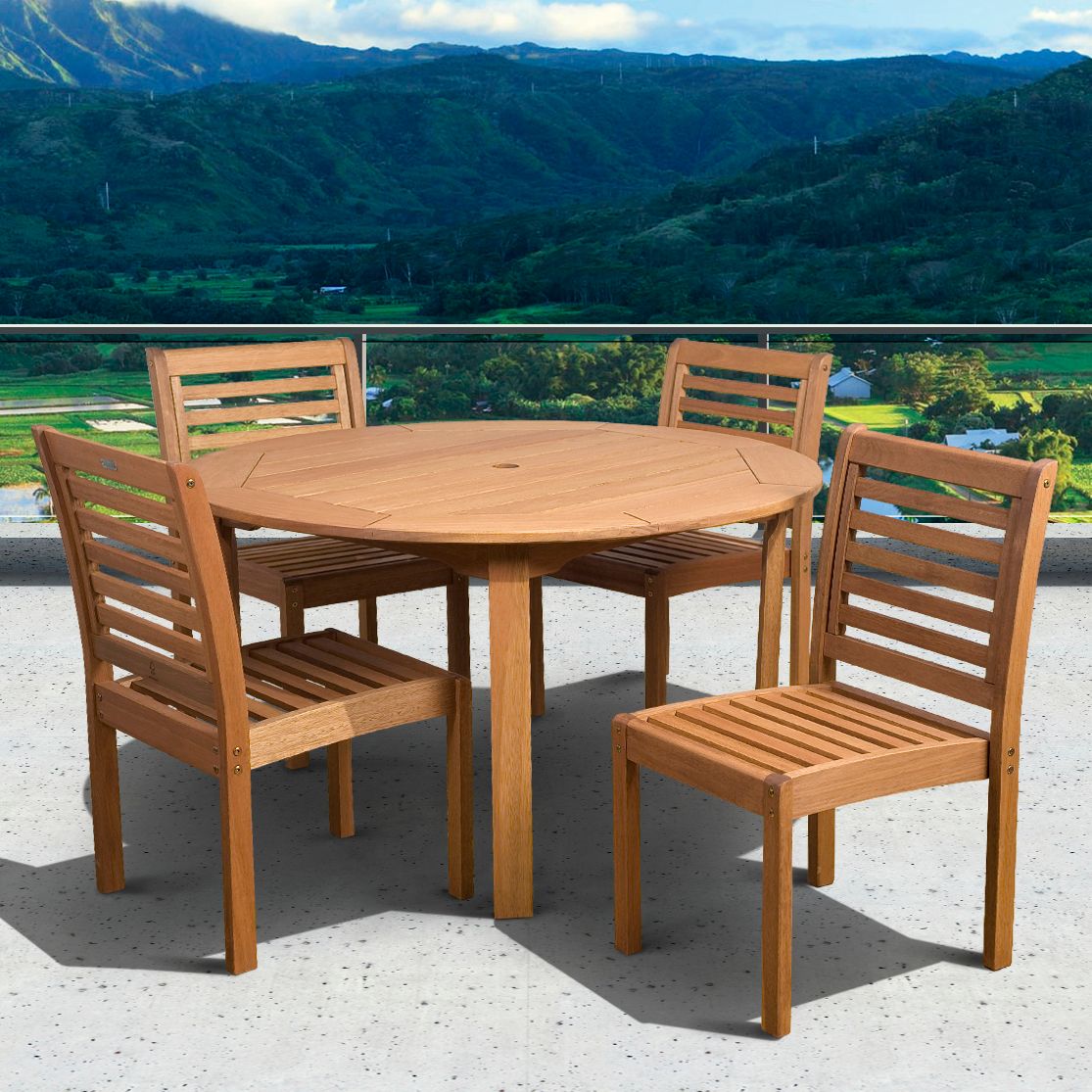 Lucera 5-Piece Armless Round Dining Set